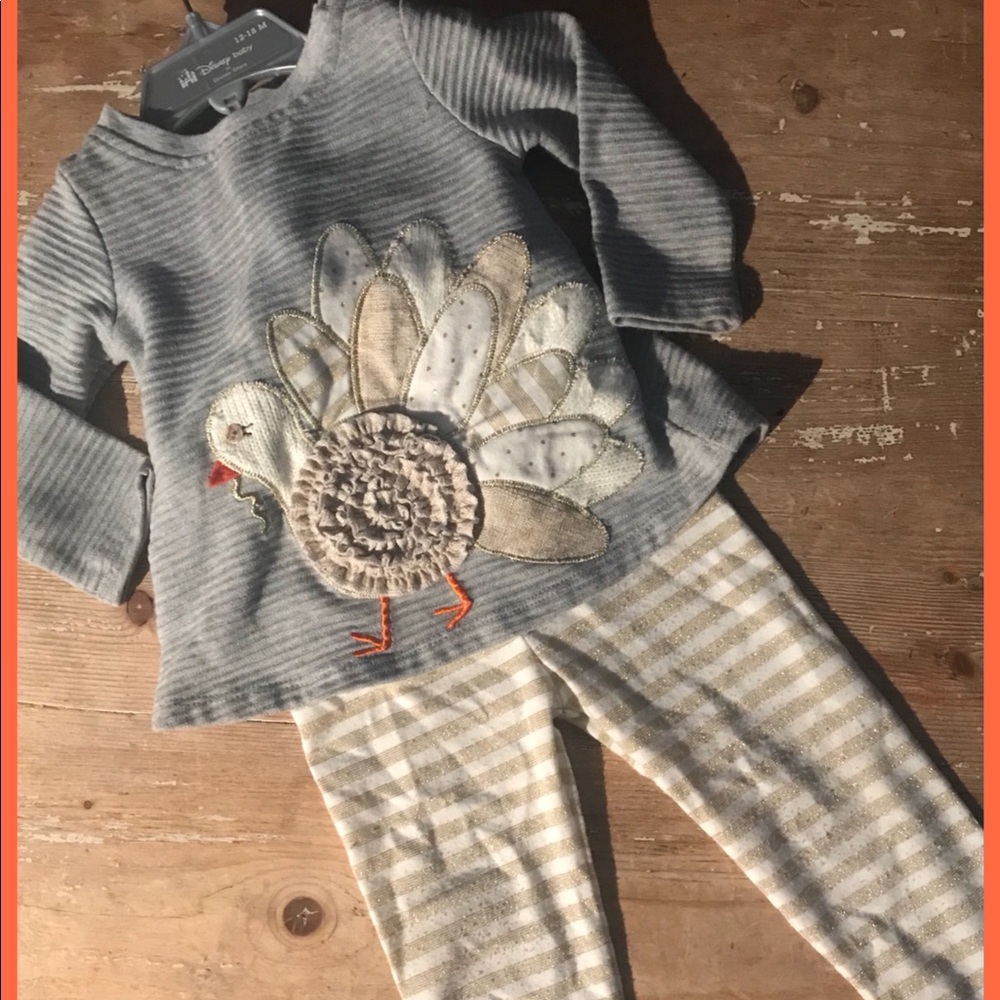 Super Cute Turkey Top and Sparkly Leggings